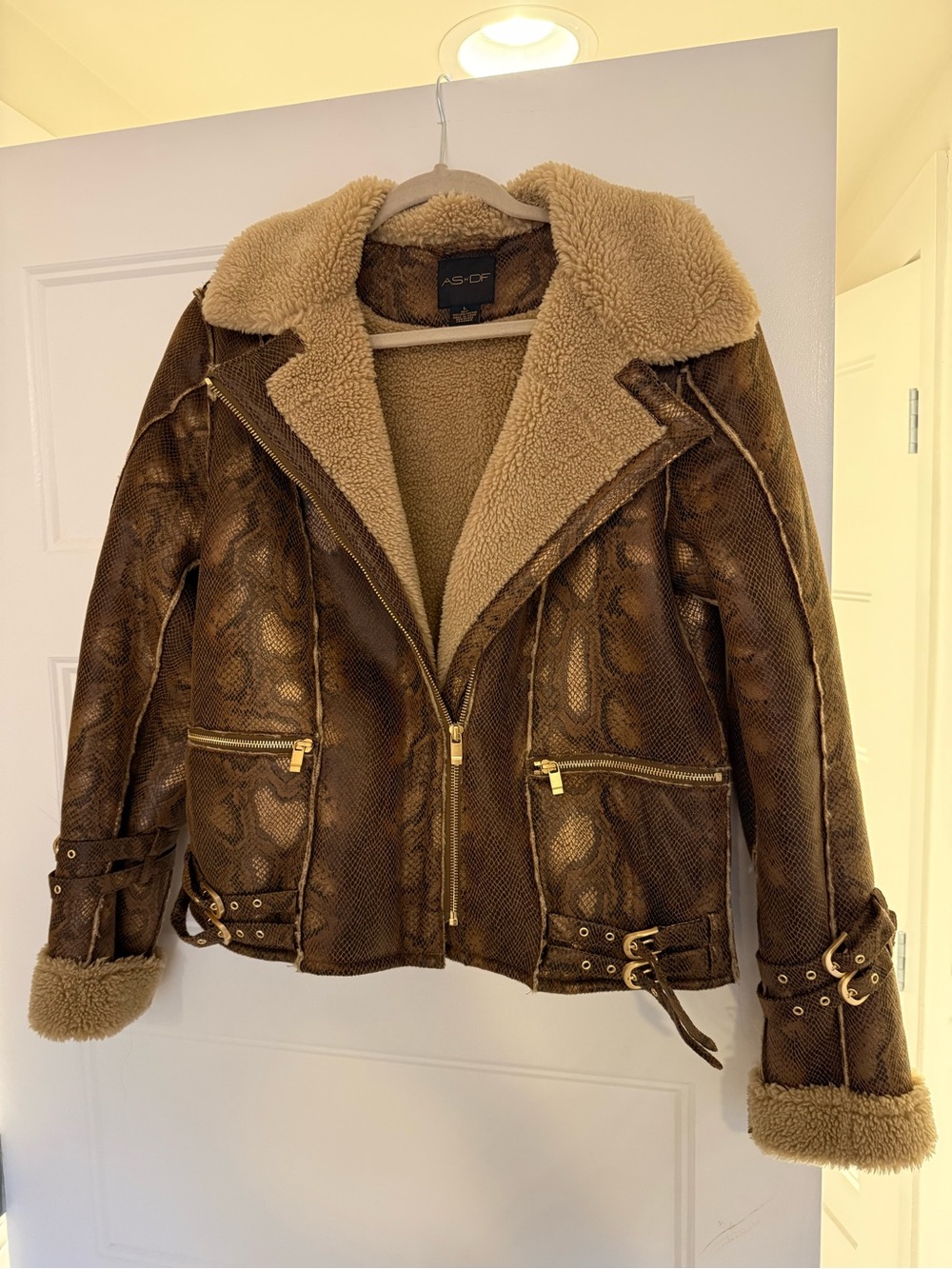 AS by DF Python-Print Faux Shearling Jacket - Picture 4 of 12